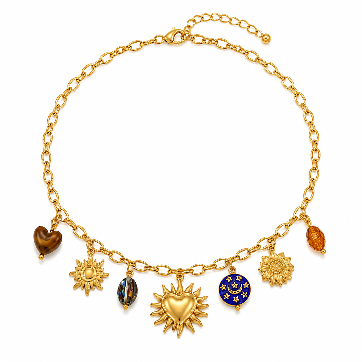 SUN STAR CHARM NECKLACE
